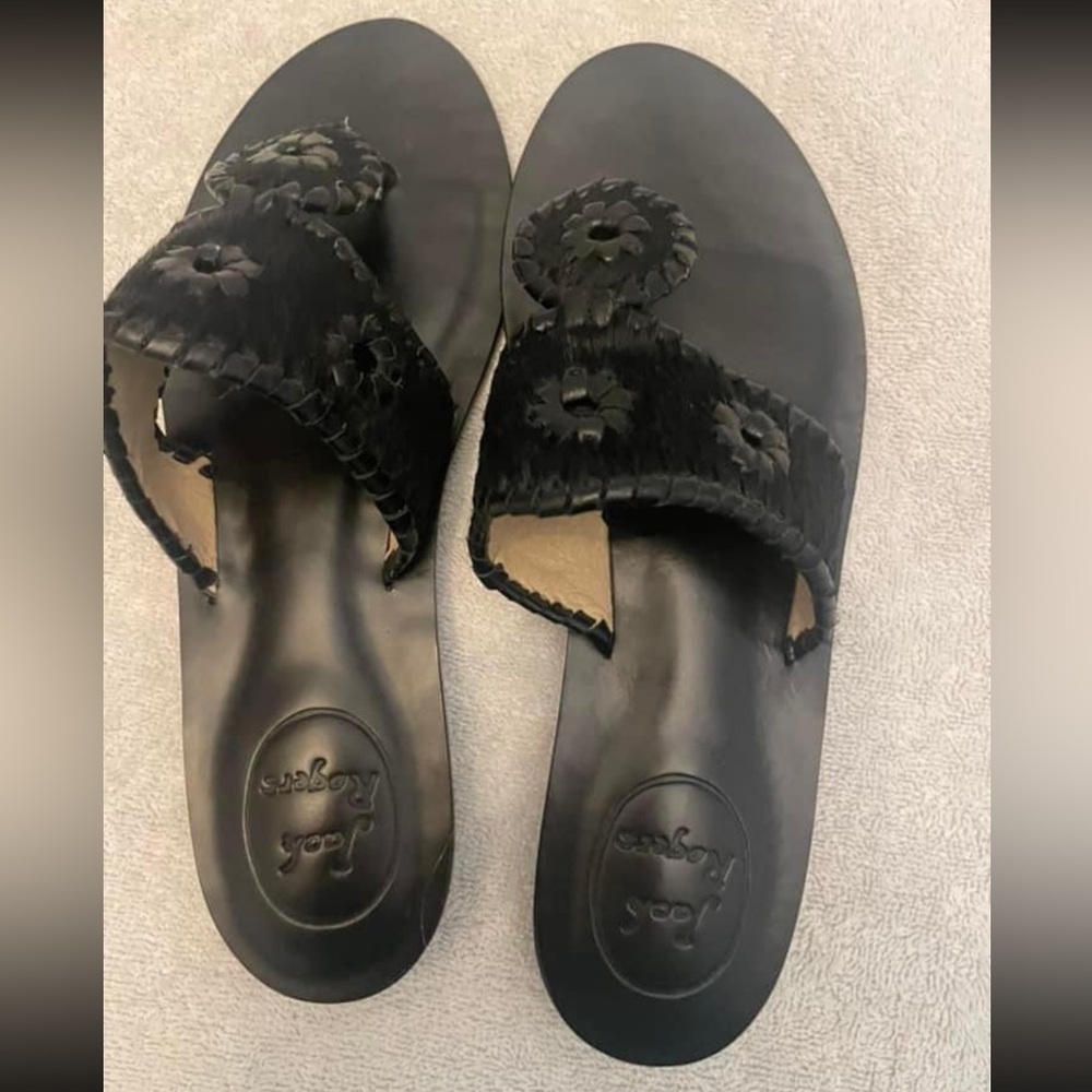 Black calf hair jack rogers never worn 6.5